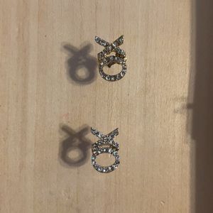 NWOT letter earrings